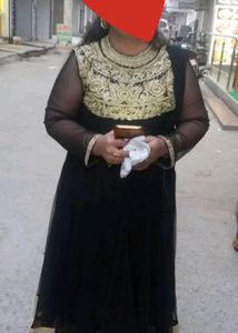 Black Salwar Suit With Pant And Net Dupatta