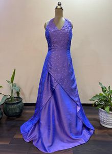 Purple Beads Embellished Gown