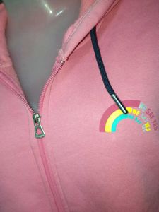 Cute Pink Rainbow Zip-Up Hoodie