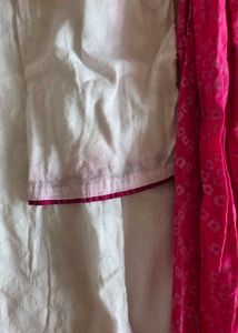 Vibrant Pink &amp; white  Patiala Salwar