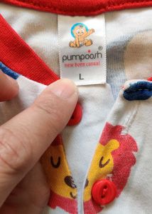Pair of Pumpoosh White &amp; Red kids Tshirt  &amp; shorts