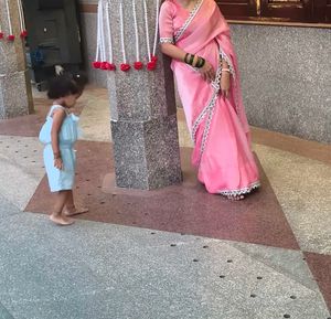 Elegant Pink Saree with White Border