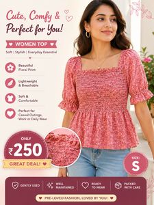 Cute Floral Smocked Puff Sleeve Top❤️