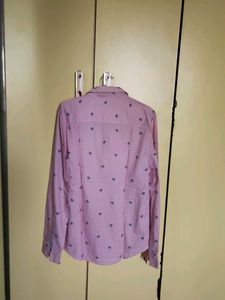 Men's Pink Printed Long Sleeve Shirt