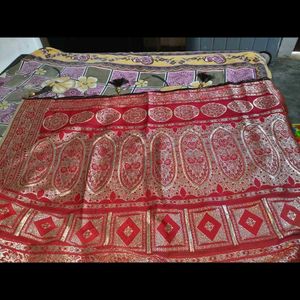 New pure silk zari saree with blouse piece