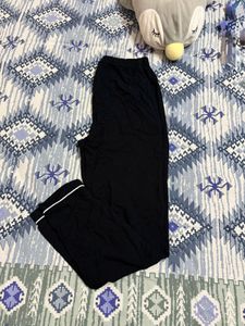 Black Pajama Set with White Piping