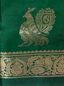 Pure Kanchivaram Silk Saree, Leaf green