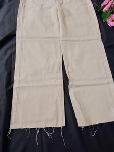Light Beige Wide Leg Jeans