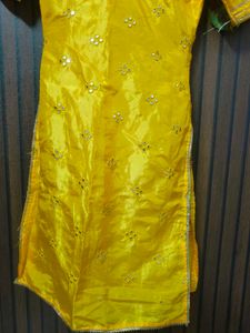 Yellow Embroidered Silk Blouse