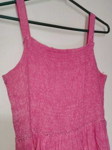 Pink Tiered Midi Dress
