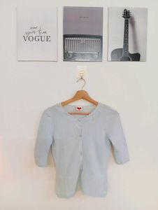 Light Blue Button-Up Cardigan