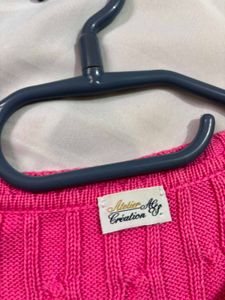🎁Y2k Pink Cable V-Neck Sweater N