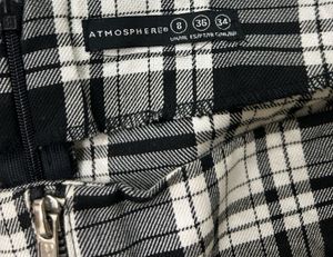 ATMOSPHERE Plaid Dual Front Zipper Mini Skirt