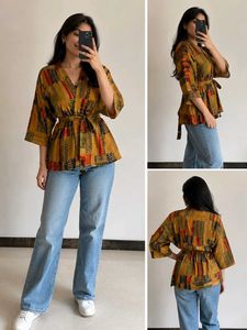 Boho Print Kimono Style Kurta Top