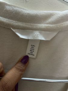 Cream V-Neck Polo Shirt
