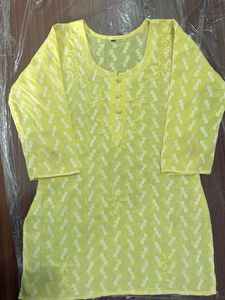 Vibrant Yellow Embroidered Kurta
