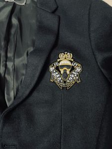 Classic Navy Blazer with Crest Detail