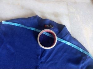 Blue Woolen Kurti With Both sides Pocket