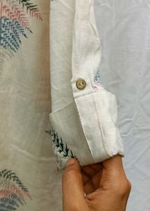 Vintage Fern Print Cotton Kurta