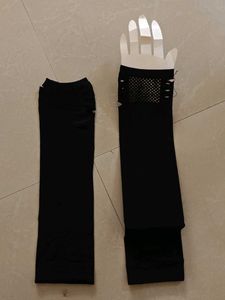 Black Arm Sleeves with Cutouts