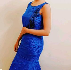Blue Mermaid Evening Gown
