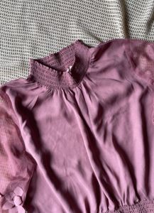 PlusS High-Neck Floral Applique Top