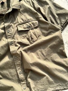 Men's Short Sleeve Olive Green Shirt