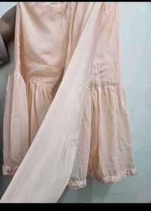 Beautiful Peach Floral embroidered Kurta Set