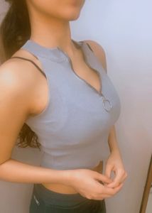 Grey Zip Neck Ribbed Tank Top