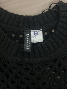 black knit pullover