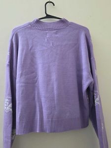 size s Cute Purple Mushroom Knit Sweater