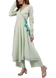 Elegant Mint Green Anarkali Kurta Set