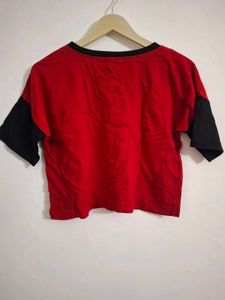 Red Brooklyn Cropped T-Shirt