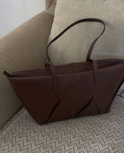 Zara Brown Woven Tote Bag