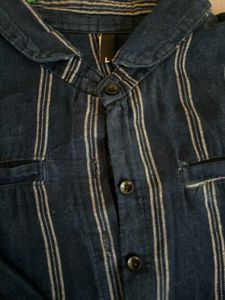 Striped Blue Button-Up Shirt