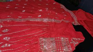 Red Embroidered Anarkali Suit