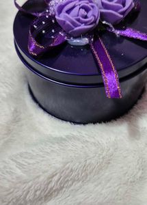 Decorative Round Tin Box with cute miniature