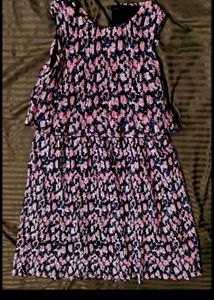 Tiered Floral Print Mini Dress