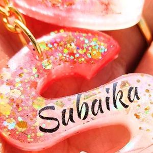 Personalized Glitter Resin Keychain