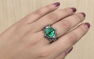 Gothic Green Eye Ring