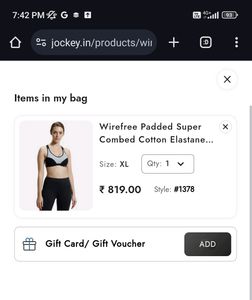 Jockey Sports Bra- Light Grey Melange &amp; Black