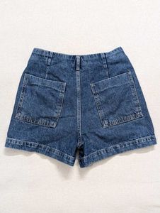 Zara Button Detail Denim Shorts Vintage Fit