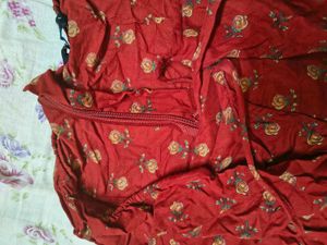 Red Floral Halter Neck Top