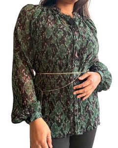 Boho Floral Print Pleated Top