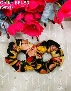SET  of 6 different design scrunchies - SALE
