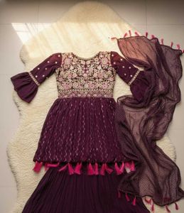 Elegant Purple Embroidered Lehenga Choli
