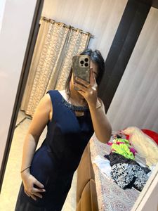 Elegant Navy Blue Dress🦋🎀