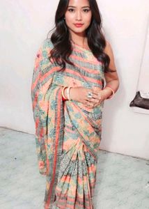 soft crepe silk saree with blouse