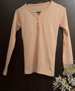 Soft Pink Long Sleeve Henley Top