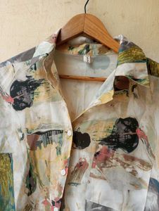 Artistic Print Oversized Shirt (Women)